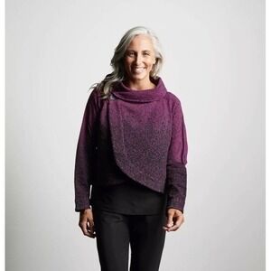 Liv by Habitat Clothes Sweater Xs Purple Black Mock Neck Sheppard Pebbled‎ NWT